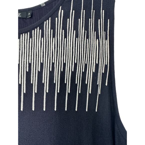 Nic + Zoe Blue White Office Business Stretch Sleeveless Shift‎ Dress Size Medium - Picture 7 of 10